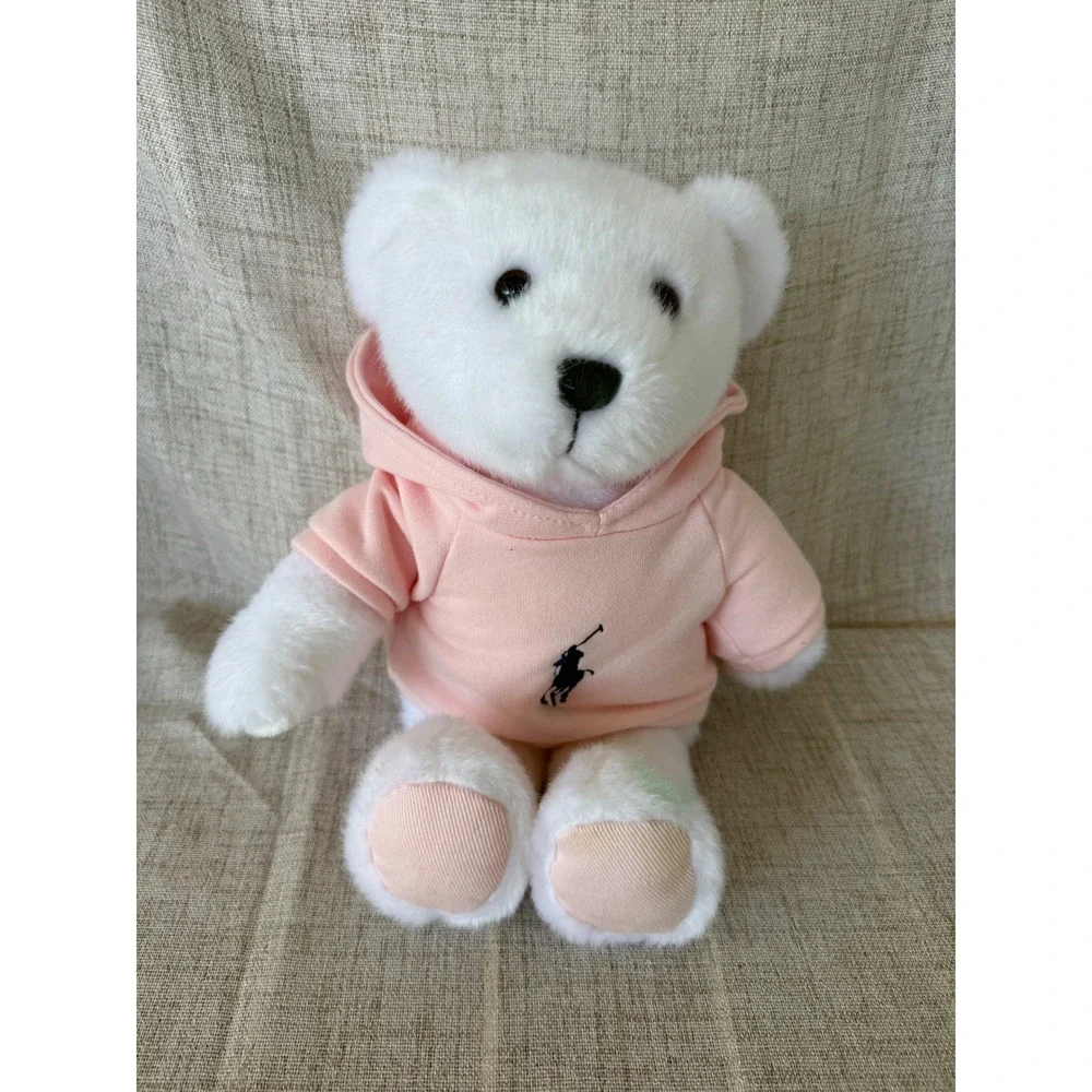 Ralph Lauren Teddy Bear Pink Excellent Romance Hoodie Plush